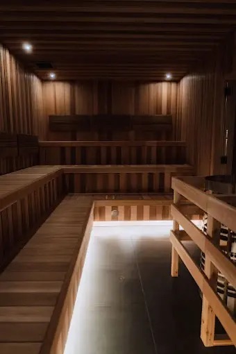 Inside the Saunic sauna in Winnipeg
